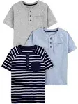 Simple Joys Baby Boys Tee Shirts 3-Pack Short Sleeve Blue Grey Navy 5T