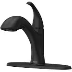 Pfister Wray Kitchen Faucet with Pull Out Sprayer, Single Handle, Mid Arc, Matte Black Finish, F5347WRYB