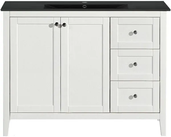 Swiss Madison Cannes 48 in. White Bathroom Vanity With Black SM-BV414