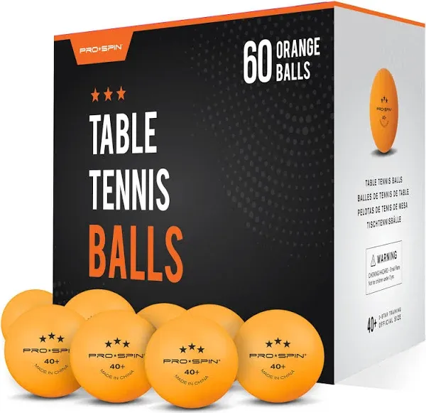 SPIN Ping Pong Balls - 3-Star Premium Orange Table Tennis Balls | High-Perfor...