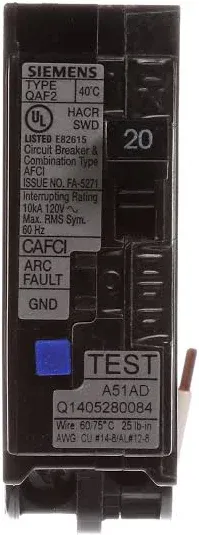 Siemens QA120AFC Circuit Breaker