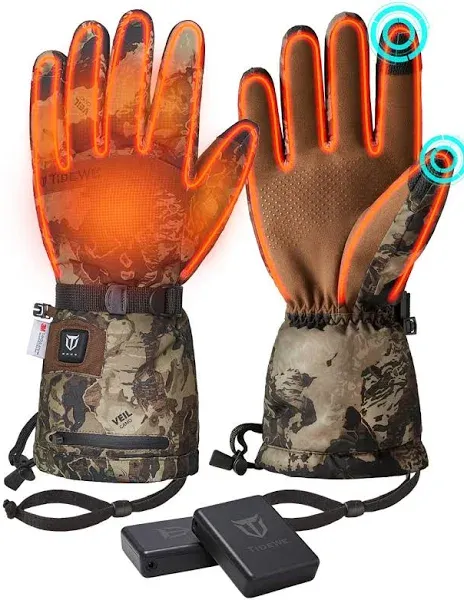 Heated Gloves for Men &amp; Women, Hunting Waterproof Rechargeable Gloves with 2 ...