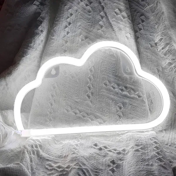 BerniceKelly Cloud Neon Signs, LED Cloud Neon Light for Wall Decor, Battery or USB Powered Cloud Sign Shaped Decoration Wall Lights for Bedroom