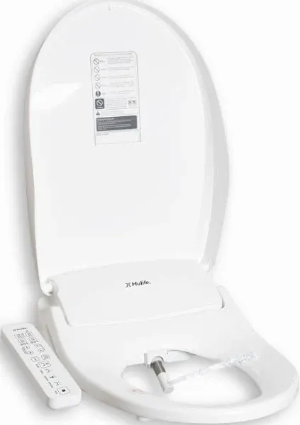 Hulife HLB-3000EC 21" Elongated White Electric Bidet Toilet Seat With Side Touch Control Panel