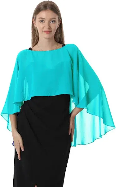 Hotshawl Capelets for Women Chiffon Cape Shawls and Wraps for Evening Dress Wedding Capes Cover Up