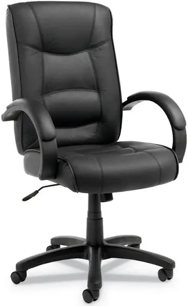 Alera Strada Series High-Back Swivel/Tilt Top-Grain Leather Chair