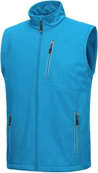 ,Men&#039;s Windproof Lightweight Golf Vest Outerwear with Pockets, Softshell Slee...