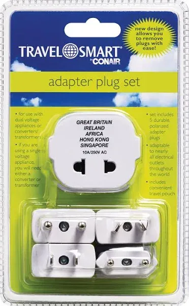 Conair Travel Smart adapter plug set # M600E