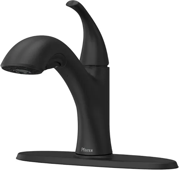 Wray Kitchen Faucet with Pull Out Sprayer, Single Handle, Mid Arc, Matte Blac...