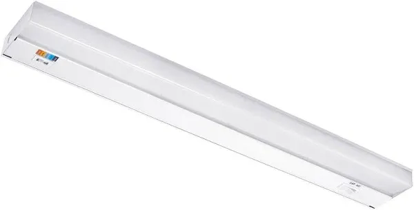 24 in. LED Under Cabinet Light, Hardwired, 950 Lumens, 5 CCT 2700K - 5000K, White, On/Off Switch