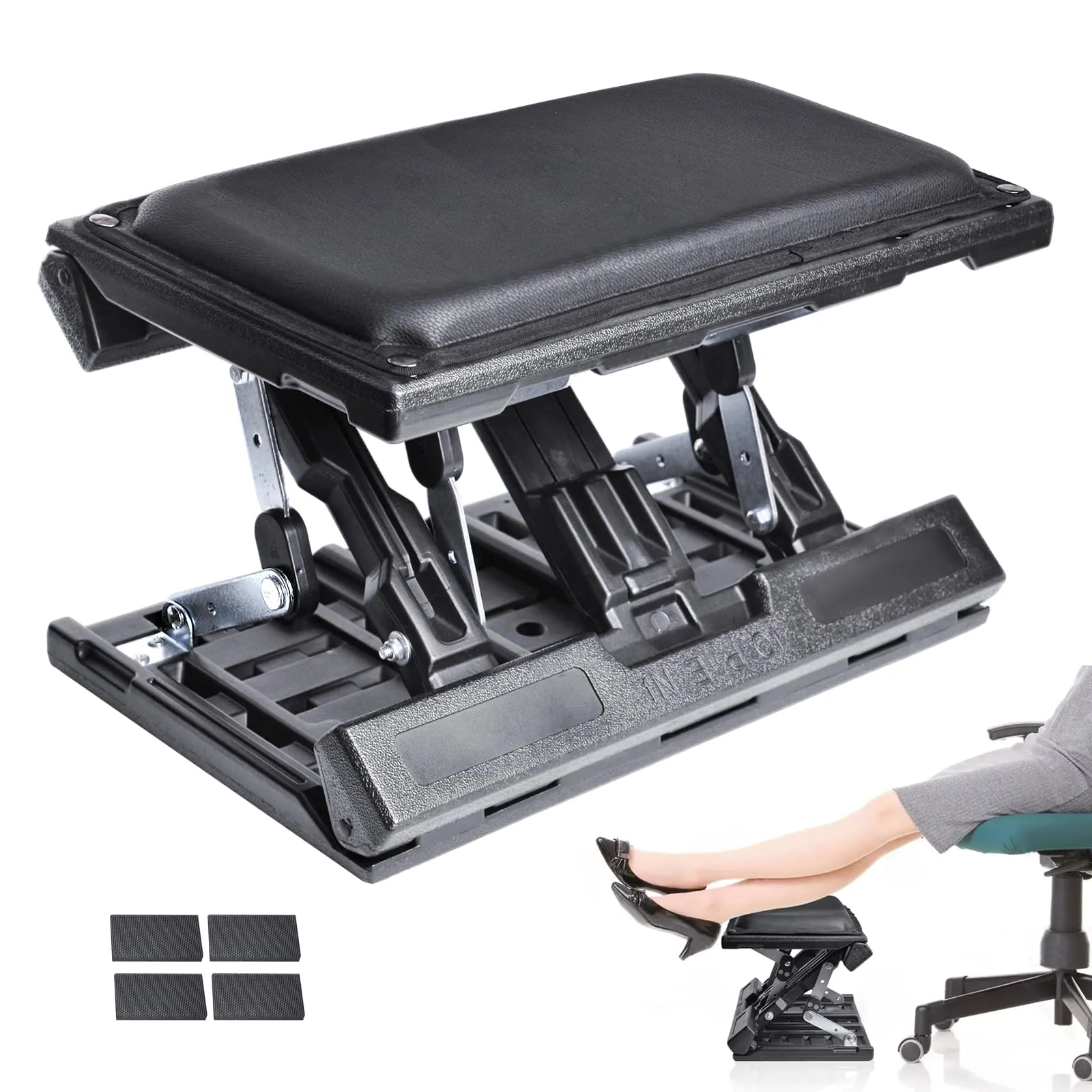 Scalebeard Foot Rest for Under Desk at Work,Height Adjustable Ergonomic Foldable Footrest for Office