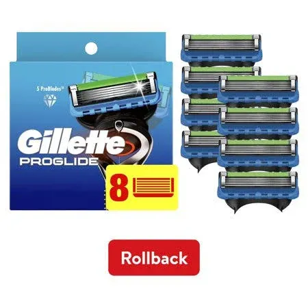 Gillette ProGlide 5-Blade Razor Blade Refills, 8 Count