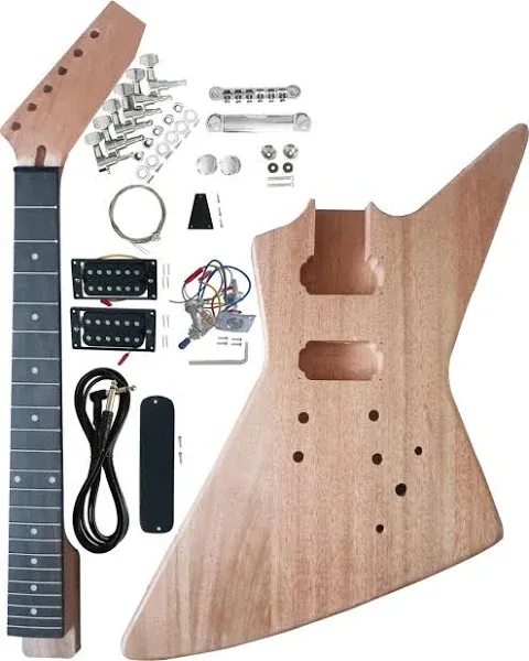 DIY EX-Style Electric Guitar Kit Mahogany Body and Neck - Rosewood Fingerboar...