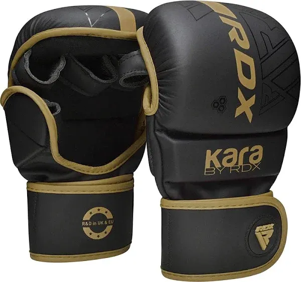 RDX MMA Gloves Sparring Grappling, Hybrid Open Palm Martial Arts Mitts Men Women, Maya Hide Leather Wrist Support, Cage Fighting Combat Sports