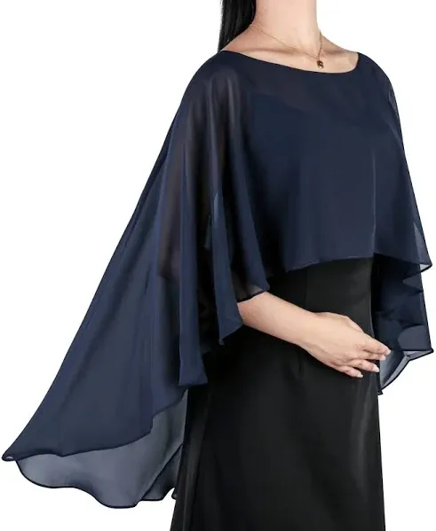 Hotshawl Capelets for Women Chiffon Cape Shawls and Wraps for Evening Dress Wedding Capes Cover Up