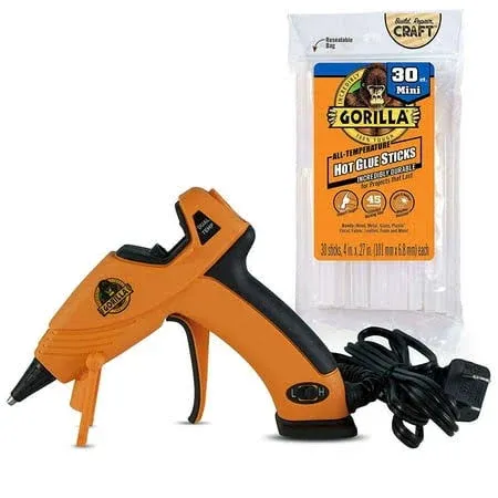 Dual Temp Mini Hot Glue Gun Kit with 30 Hot Glue Sticks, Precision Nozzle, and E