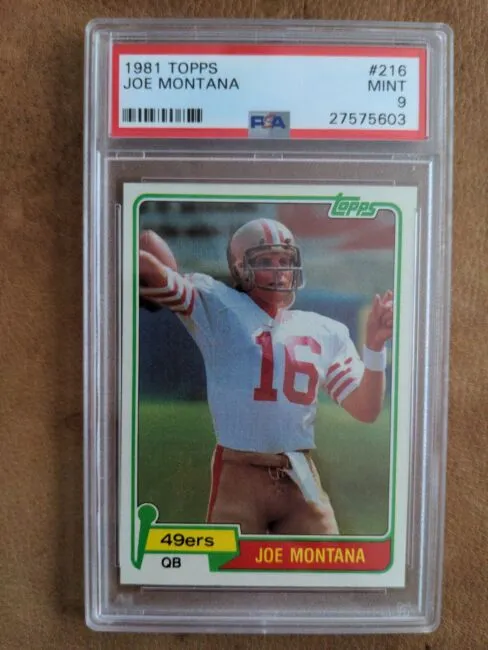 1981 Topps 216 Joe Montana Rookie, HOF, Sharp! Ungraded, San Francisco 49ers