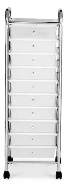 Simply Tidy 10 Drawer Rolling Cart, White