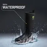 TIDEWE Rubber Neoprene Boots Men and Women, Waterproof Durable 6mm Neoprene Boot, Rain Boot Muck Hunting Boot Arctic Outdoor Boot Men Size 11 Black (