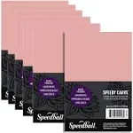 Speedball Speedy Carve Block Printing Carving Block, Rectangle, Pink, 4 x 6 Inches (6 Pack), Linoleum for Printmaking