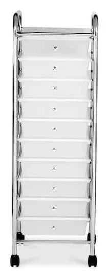 Simply Tidy 10 Drawer Rolling Cart, White