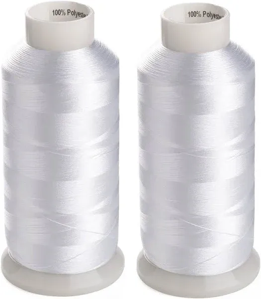 Simthread 2 Huge Spools White Bobbin Fill Thread