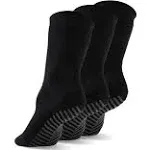 Gripjoy Men's Crew Socks with Grips (Pack of 3) - Black