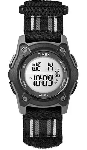 Timex Kids' 35mm Digital Green Camo FastWrap Fabric Strap Watch