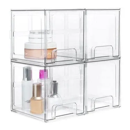 Tall Stackable Makeup Storage Drawers Vtopmart 4 Pack Acrylic Bathroom