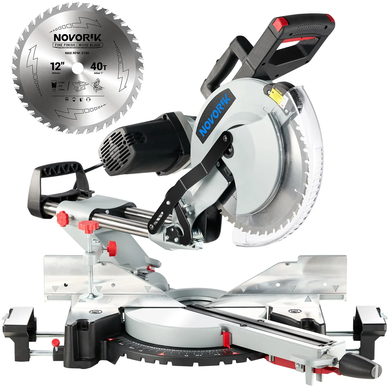 Novorik 12" Double Bevel Compound Sliding Miter Saw