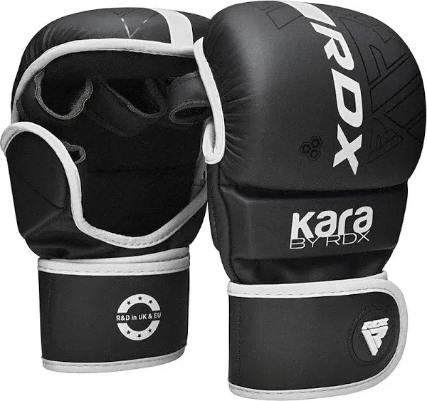 RDX MMA Gloves Sparring Grappling, Hybrid Open Palm Martial Arts Mitts Men Women, Maya Hide Leather Wrist Support, Cage Fighting Combat Sports