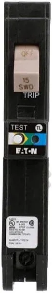 Eaton CHFN115A1CS CH 15A 1-Pole Dual Function AFCI/GFCI Circuit Breaker - Black