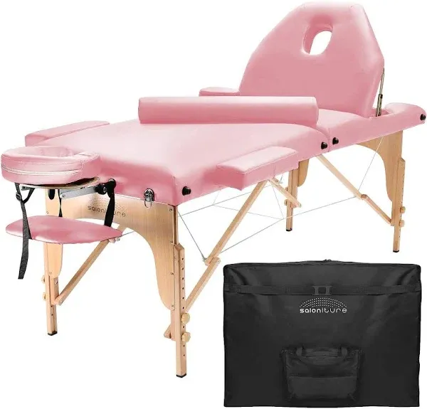 Saloniture Professional Portable Massage Table with Backrest