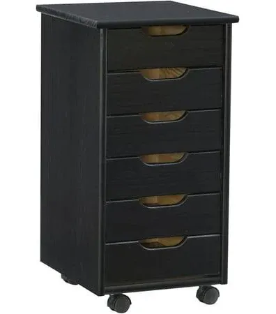 McLeod Black 6 Drawer Rolling Storage Organizational Cart