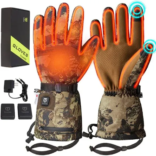 Tidewe Camo Waterproof Heated Hunting Gloves