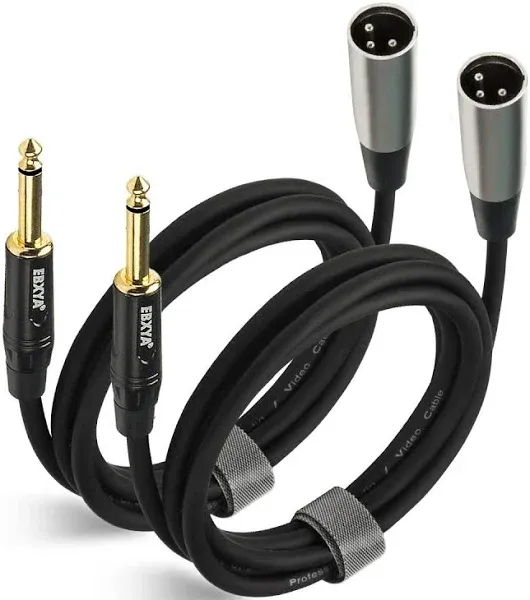 EBXYA XLR Male to 1/4 Inch TS Mono Unbalanced Microphone Cable 6Ft