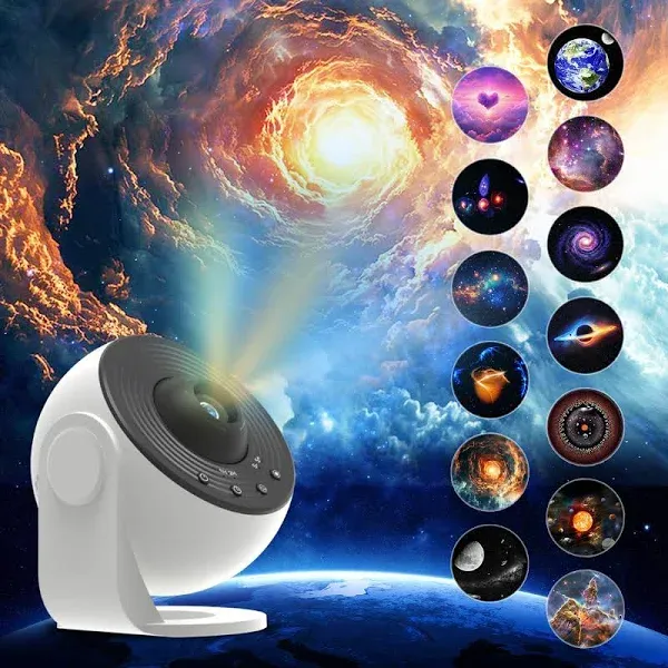 VanSmaGo Galaxy Projector 12 in 1 Planetarium Star Projector Realistic Starry Sky Night Light Solar