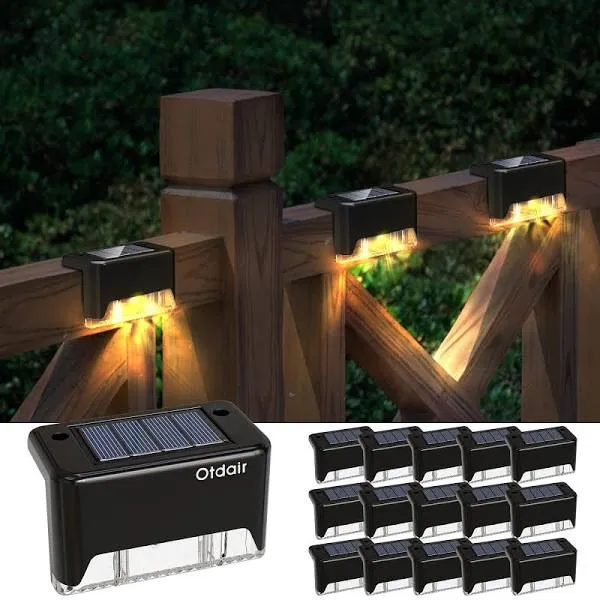 Solar Deck Lights, 16 Solar Step Lights Waterproof LED Solar Stair Lights, Ou...