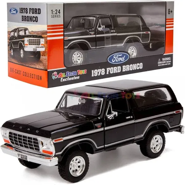 1978 Ford Bronco Ranger XLT 124 Diecast Model Car SUV SUT Black with