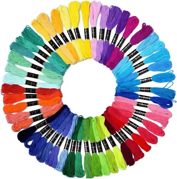 Embroidery Floss Rainbow Color 50 Skeins Per Pack