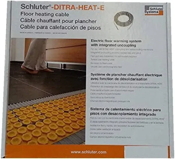 Schluter-Systems DITRA-HEAT (120V) Floor Heat Cable / Adaptable All Layouts, Adds Comfort to Any Room, Quick and Easy Installs Into Membrane (