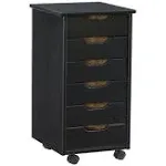 McLeod Black 6 Drawer Rolling Storage Organizational Cart