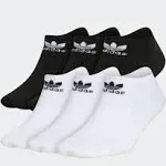 Adidas Originals Trefoil 6-Pack No-Show Socks Black/White