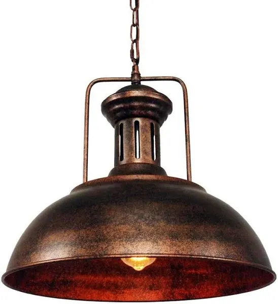 LightFixturesUSA Industrial Dome Pendant Light