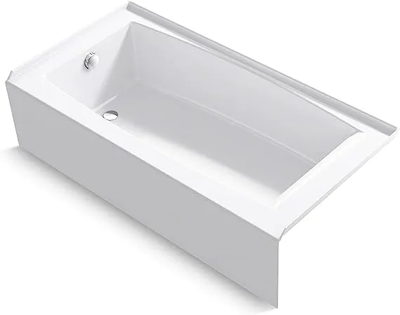 Kohler K-26109-LA-0 Entity 60" x 30" Alcove Bath, Left Drain in White