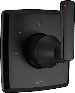 Delta Faucet Ashlyn 3-Setting Shower Handle Diverter Trim Kit, Diverter Valve Trim Kit Black, 3 Way Shower Diverter, Delta Diverter Trim, Matte Black T11864-BL (Valve Not Included)