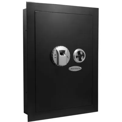 Barska 0.52 cu. ft. Biometric Wall Safe, Left Opening, Black