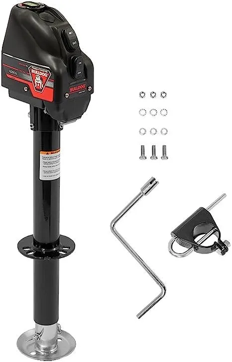 Bulldog Cases 500199 Powered Drive A-Frame Tongue Jack with Spring Loaded Pull Pin - 4000 lb. Capacity (Black Cover)