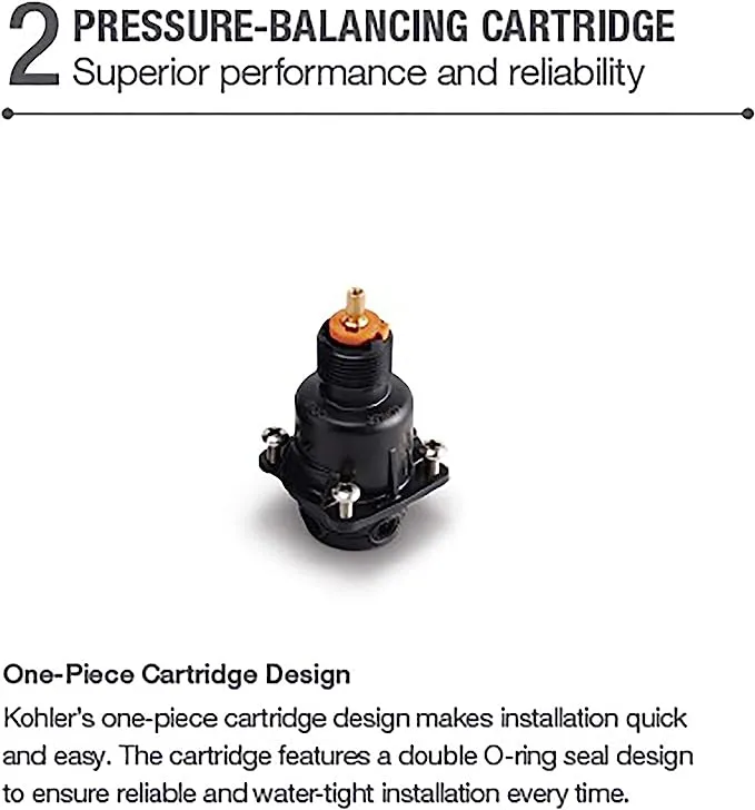 Kohler K-8304-KS-NA Rite-Temp Pressure Balancing Valve Body and Cartridge Kit with Service Stops