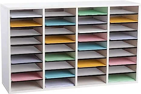 AdirOffice 36 Compartment Wooden Literature Organizer